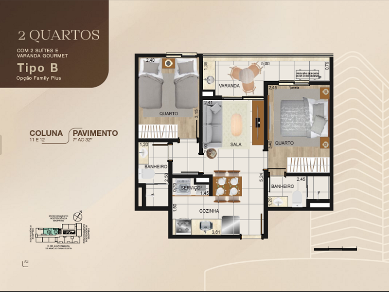 2 SUITES TIPO B VARANDA