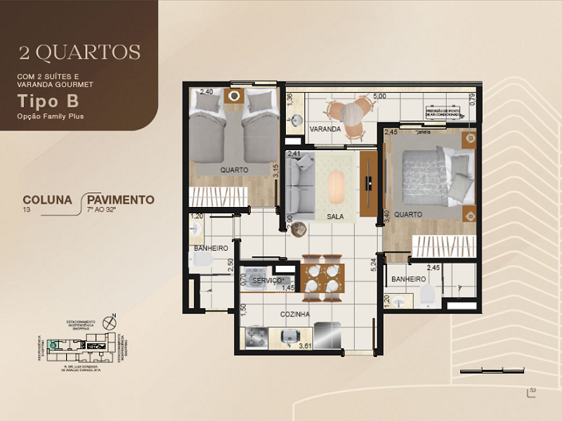 2 SUITES TIPO B VARANDA 2