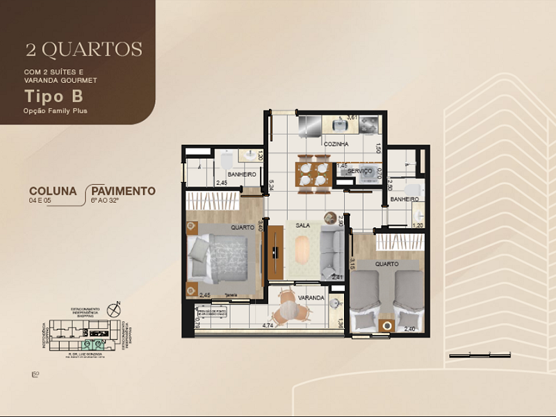 2 SUITES TIPO B VARANDA 3